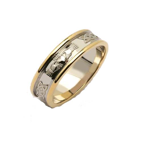 Traditional Ladies Heavy Yellow Gold Claddagh Ring