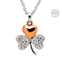 Image for Gold Plated Shamrock Pendant Encrusted With Swarovski Crystals