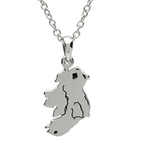 Image for Platinum Plated Map of Ireland Necklace