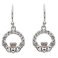 Image for Claddagh Earrings Adorned with Swarovski Crystals