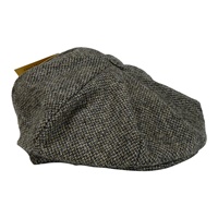 Image for Hanna Newsboy Eight Panel Cap Plain Tweed Black