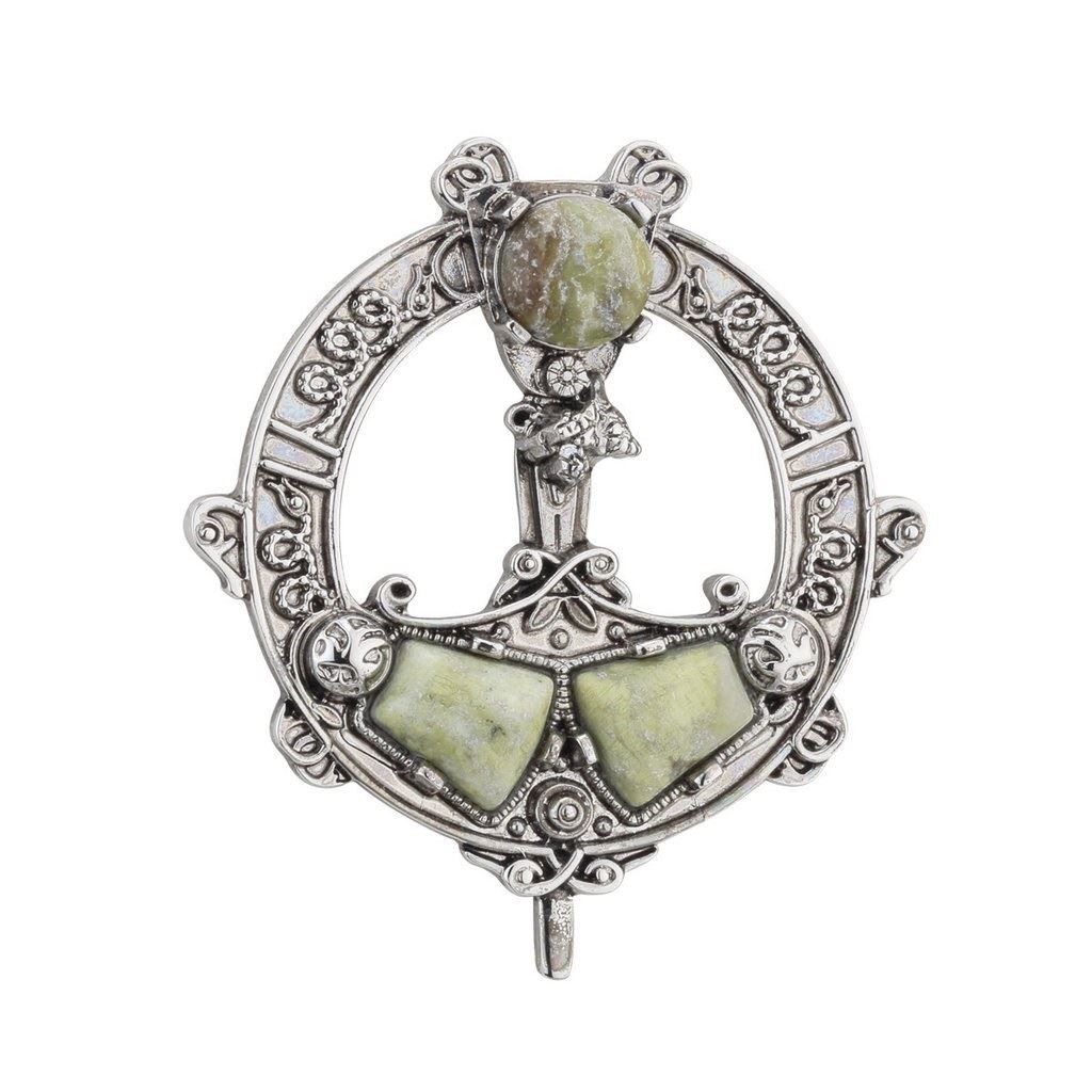  Irish Claddagh Scarf Ring with Genuine Irish Connemara Marble :  Clothing, Shoes & Jewelry