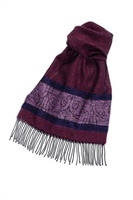 Image for Calzeat Celtic Birds Wool Scarf, Berry