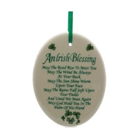 Image for Fine Bone China Oval Ornament - Irish Map