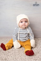 Image for Handknit Merino Baby Mittens and Hat Gift Set, Winter White