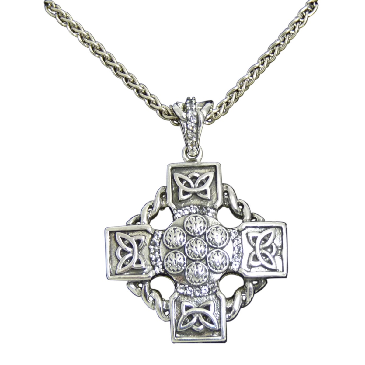 Keith Jack Sterling Silver Oxidized Celtic Wheel Cross - Irish Jewelry ...