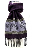 Celtic Alba Jacquard Scarf, Purple Thistle