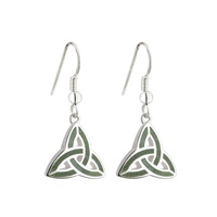 Image for Sterling Silver Connemara MarbleTrinity Knot Drop Earrings