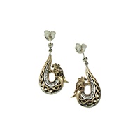 Image for Keith Jack Dragon Earrings Gold with White Sapphire