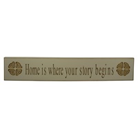 Home is Where Your Story Begins Celtic Knot Wooden Carved Wallboard, White