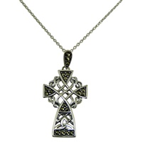 Image for Sterling Silver Marcasite Celtic Cross