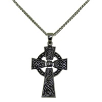 Image for Celtic Warrior Cross Antiqued Sterling Silver Medium