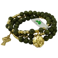 Image for Connemara Marble Rosary Bracelet- St Patricks Medal