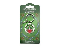 Shamrock Charms Claddagh Ring Keyring