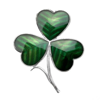 Image for Sea Gems Celtic Lands Irish Shamrock Brooch, Green