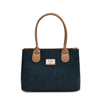 Image for Islander Olivia Tote with HARRIS TWEED - Green Herringbone