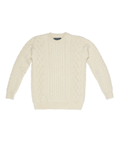 Image for Blasket Honeycomb Stitch Aran Crewneck Irish Sweater, Natural