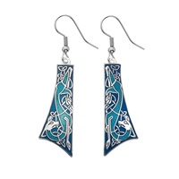 Image for Sea Gems Celtic Dog Tie Shape Earrings, Blue/Turquoise