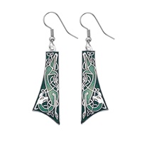 Image for Sea Gems Celtic Dog Tie Shape Earrings, Green