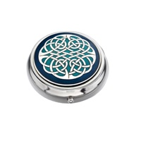 Image for Sea Gems Celtic Knot Pillbox, Blue/Turquoise