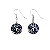 Image for Sea Gems Celtic Triskele Trinity Earrings, Blue/Turquoise