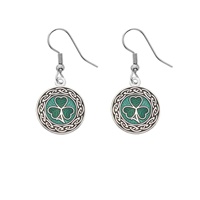 Image for Sea Gems Celtic Shamrock Knot Earrings, Green