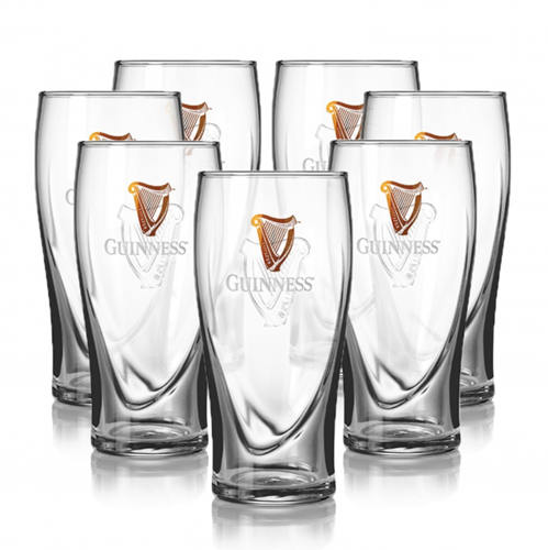 Set of 4 Guinness Beer Glass Pint Glass 20 Ounces: Beer Glasses