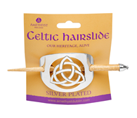 Image for Celtic Trinity Silver Plated Hair Slide Large