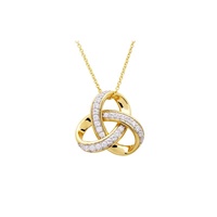 14Kt Gold Vermeil CZ Celtic Trinity Knot Necklace