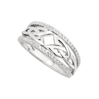 Image for Sterling Silver Cubic Zirconia Trinity Knot Ring