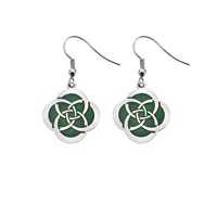 Image for Sea Gems Celtic Circles Slim Knot Earwire, Green