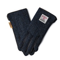 Image for Duplicate_Islander Gents Herringbone Gloves with HARRIS TWEED - Navy