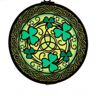 Image for Stained Glass Irish Multi Shamrock Ornament