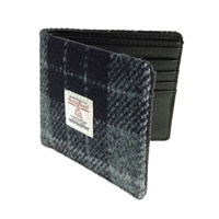 Image for Glen Appin Harris Tweed Mull Classic Gents Wallet, Grey/Black Tartan