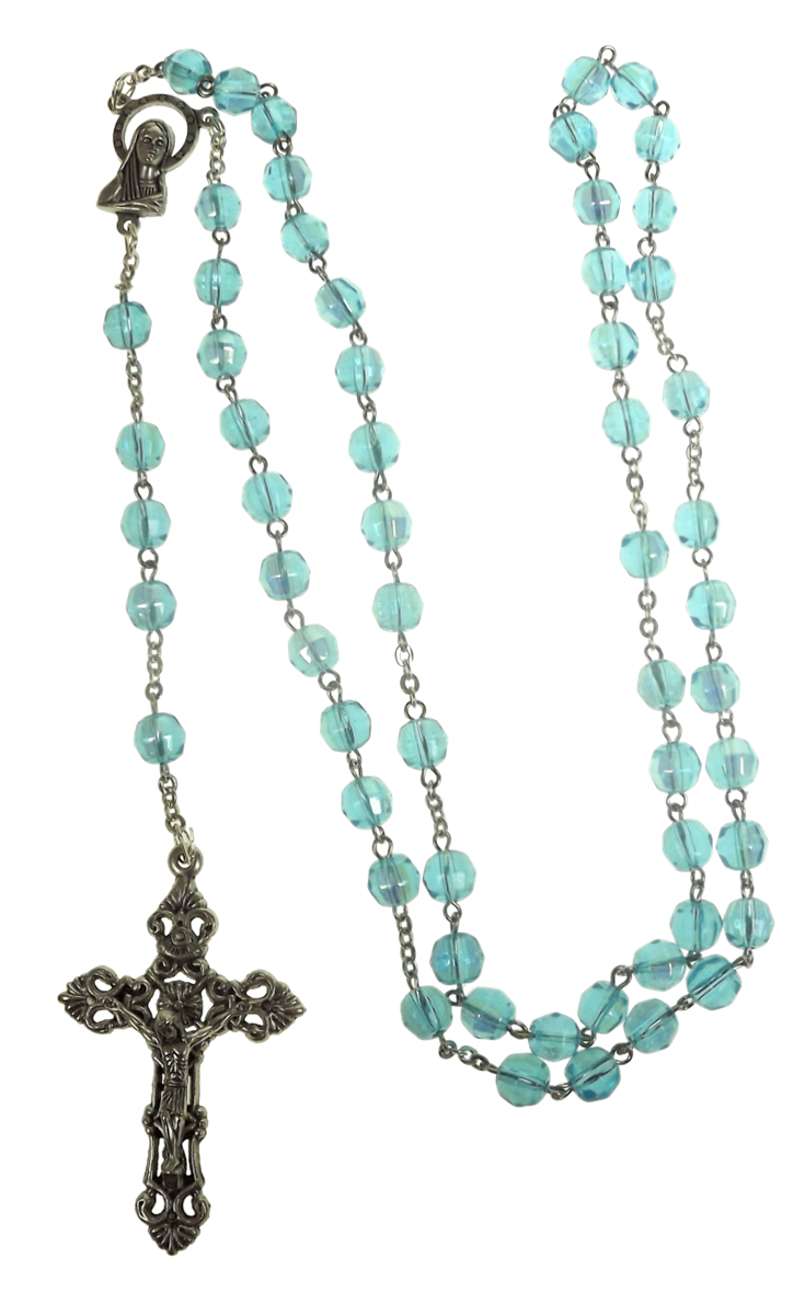 Light Blue Rosary Beads Boxed - Irish Jewelry | Irish Store | Tipperary ...