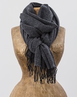 Image for Avoca Handweavers Cashmere Wool Sandymount Scarf, Black Gray