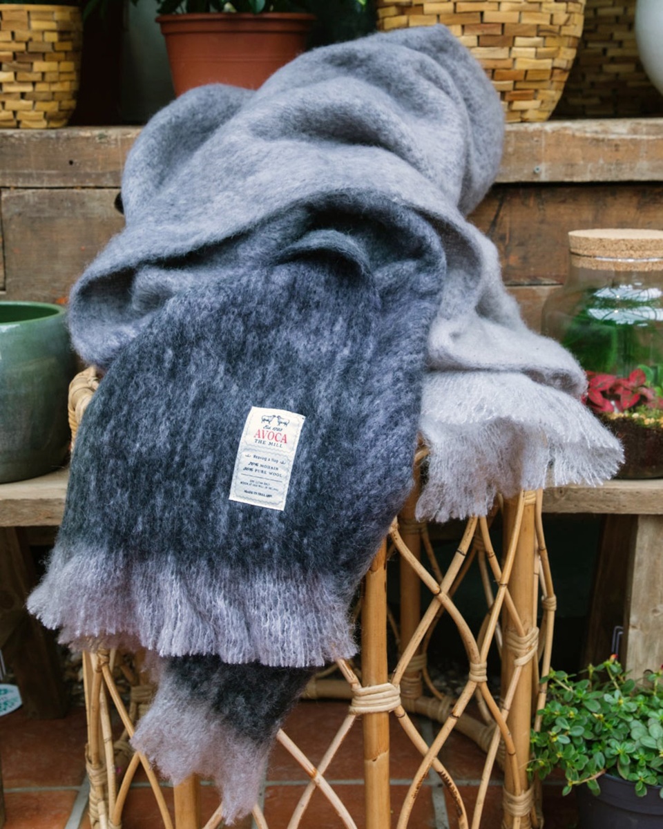 Mohair wool 2024 throw