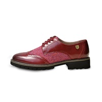 Image for Islander Ladies Classic Brogues with HARRIS TWEED - Maroon