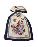 Image for Book Of Kells Celtic Poly Long Scarf, Cream/Navy