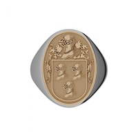 Image for Silver and 10K Ladies Back Heavy Oval Family Coat Of Arms Ring Solid