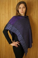 Irish Merino Wool Ballater Shawl, Grape