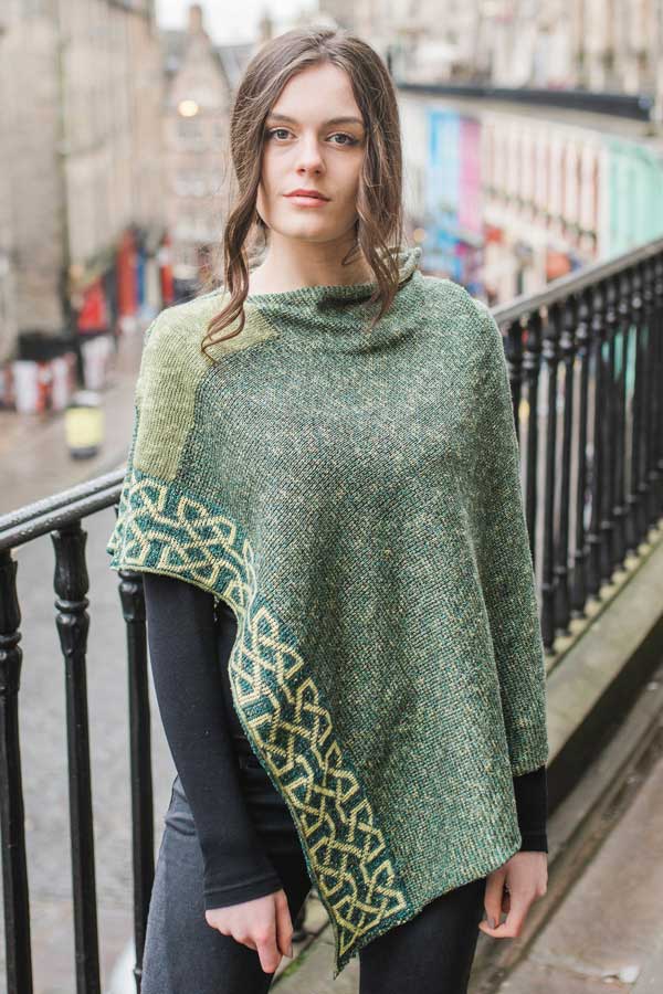 Merino Wool, Irish Linen and Cotton Ballater Shawl, Moss - Irish ...