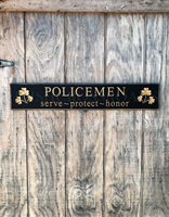 Image for 30" Policemen Shamrock Wooden Carved Wallboard, Black