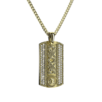 Image for 14K Gold Vermeil Celtic Warrior Shield Design Dogtag Style Celtic Irish Pendant 22 inch chain