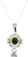 Image for Connemara Marble Silver Plated Celtic Cross Pendant