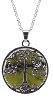 Image for Reversible Connemara Marble Silver Plated Tree of Life Pendant