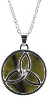 Image for Reversible Connemara Marble Silver Plated Trinity Knot Pendant