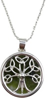 Image for Connemara Marble Silver Plated Tree of Life Reversible Pendant