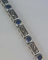 Sterling Silver Celtic Knot Tennis Bracelet Sapphire