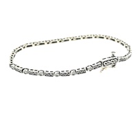 Sterling Silver Celtic Knot Tennis Bracelet CZ